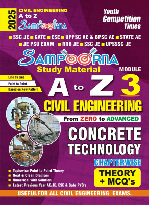 Civil Engineering A To Z Sampoorna Vol.3 Chapterwise Theory & MCQ's 2025 English Medium(Center Strich, YCT)