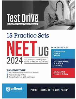 Latest NMC Syllabus 15 Practice Sets – NEET UG 2024(Paperback, Arihant Team)