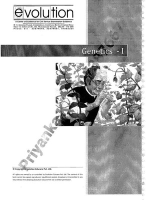 Evolution Botany Genetics Part 1 And 2 Printed Notes In English For Mains(Spiral Bound, Evolution IAS)