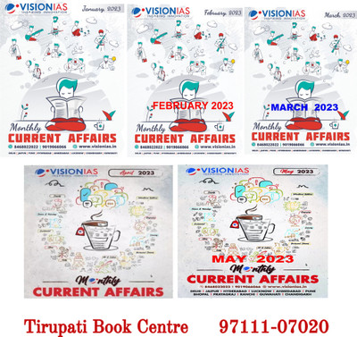 VISION IAS CURRENT AFFAIRS Jan 2023 -May 2023 English Medium Set Of 5 Books For IAS /PCS Civil Service Preparation Photocopy 2023(Paperback, VISION IAS)