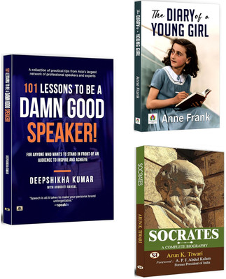 101 Lessons To Be A Damn Good Speaker + The Diary Of A Young Girl + Socrates | Speaking With Impact | Anne Frank’s Diary | Greek Philosopher Socrates | Motivational Biography (Set Of 3 Books In English)(Paperback, Deepshikha Kumar, Anukriti Bansal, Anne Frank, Arun K. Tiwari) 101 Lessons To Be A Damn Good Speaker + The Diary Of A Young Girl + Socrates | Speaking With Impact | Anne Frank’s Diary | Greek Philosopher Socrates | Motivational Biography (Set Of 3 Books In English)(Paperback, Deepshikha Kumar, Anukriti Bansal, Anne Frank, Arun K. Tiwari)