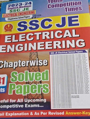 2023-24 English Medium Ssc Je Electrical Engineering Chapterwise Solved Papers(BOOK, Arabic, YOUTH COMPETITION TIMES)