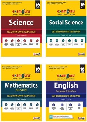 Full Marks Combo: Examguru CBSE English Language & Literature, Mathematics (Standard), Science And Social Science Chapterwise & Topicwise Question Bank Books For Class 10 (2022-23 Exam) (Includes MCQs, Previous Year Board Questions) (Set Of 4 Books)(Paperback, Team of Experienced Authors)