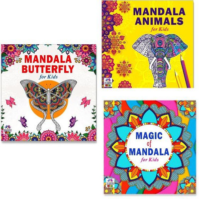 Beautiful Butterfly + Amazing Animals + Amazing Magic Mandala Art Designs Colouring Books | Butterfly Art | Animal Designs | Magic Creations | Mandala Art | Fun For Kids | Nature Art (Set Of 3 Books)(Paperback, Namaskar Kids)