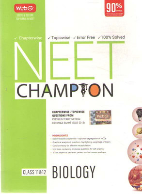 Mtg Neet Champion Biology Class-11 & 12(Paperback, MTG EXPERT TEAM)