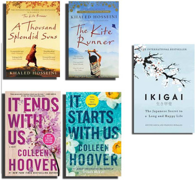 Ayazbooks Combo;- A Thousand Splendid Suns & Kite Runner & It Start With Us & It End With Us & Ikigai ( English Pack 5 )(Paperback, Colleen Hoover, haled Hosseini)