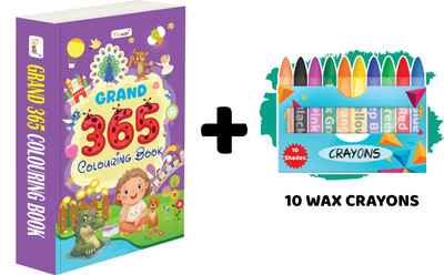 GRAND - 365 Colouring Book And 10 WAX CRAYONS :- Kids Colouring Book Combo, Crayon Colouring Book, All In One Colouring Book, Fun Colouring Book For Children, Colouring Kit For Toddlers(Paperback, GOWOO) GRAND - 365 Colouring Book And 10 WAX CRAYONS :- Kids Colouring Book Combo, Crayon Colouring Book, All In One Colouring Book, Fun Colouring Book For Children, Colouring Kit For Toddlers(Paperback, GOWOO)