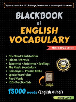 Blackbook Of English Vocabulary March 2023 - Topper's Choice For SSC, Railways, Defence And Other Competitive Exams. (Blackbook Of English Vocabulary)(PepearBeck, Nikhil Gupta)