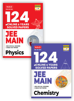 MTG 124 JEE Main Physics, Chemistry Online (2024-2019 All Session) 6 Previous Years Solved Papers (PYQ) For 2025 Exam | Get Free Access Of Smart Book With 5 Mock Test Paper (Set Of 2 Books)(Paperback, MTG Editorial Board)