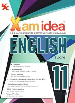 Xam Idea English Core Class 11 Book | CBSE Board | Chapterwise Question Bank | Based On Revised CBSE Syllabus | NCERT Questions Included | 2024-25 Examination(Paperback, VK GLOBAL) Xam Idea English Core Class 11 Book | CBSE Board | Chapterwise Question Bank | Based On Revised CBSE Syllabus | NCERT Questions Included | 2024-25 Examination(Paperback, VK GLOBAL)