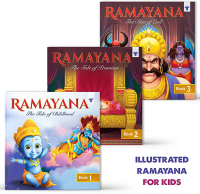 Ramayana For Kids - Tale Of Childhood, Tale Of Promises & Rise Of Evil | Illustrated Children Story Books | Moral Story Books In English | Mythology Tales | Combo Of 3 Books(Paperback, Abhimanyu Nikam)