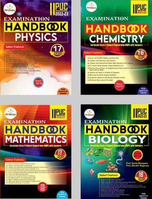 SPR 2nd PUC Handbook -PHYSICS. CHEMISTRY.MATHEMATICS. BIOLOGY-Set Of 4 Books [ Chapterwise Q&A, Model Papers, 16 Solved Papers]