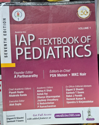 IAP Text Book Of Pediatric(Paperback, A Parthasarathy, PSN Menon, Daigant D.sashtri)
