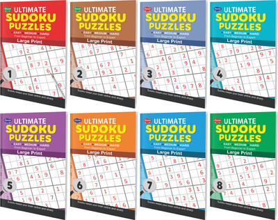 Set Of 8 Ultimate Sudoku Puzzles - 1,2,3,4,5,6,7 & 8:A Perfect Guide To Sharp Young Minds(Paperback, Sawan)