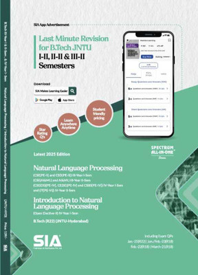 Introduction Natural Language Processing B.Tech III-Year II-Sem (R22) JNTU-HYD Latest 2025 Edition(Paperback, SIA Team Of Experts)