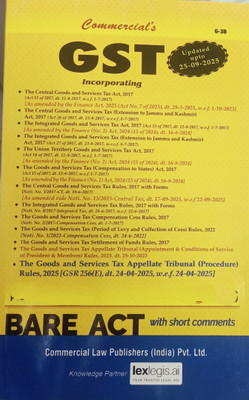 GST Act Along With Acts And Rules With Latest Amendments(Paperback, Editorial Board of Commercial Law Publishers India Pvt ltd)