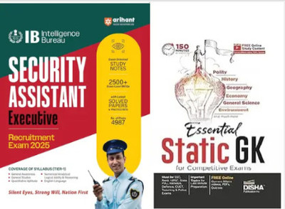 IB Security Assistant/Executive Recruitment Exam 2025 | Complete Guide With 2500+ MCQs, Latest Solved Papers & Practice Sets | General Awareness, Quantitative Aptitude, Reasoning, English Language With Static GK(Paperback, Editorial Board) IB Security Assistant/Executive Recruitment Exam 2025 | Complete Guide With 2500+ MCQs, Latest Solved Papers & Practice Sets | General Awareness, Quantitative Aptitude, Reasoning, English Language With Static GK(Paperback, Editorial Board)