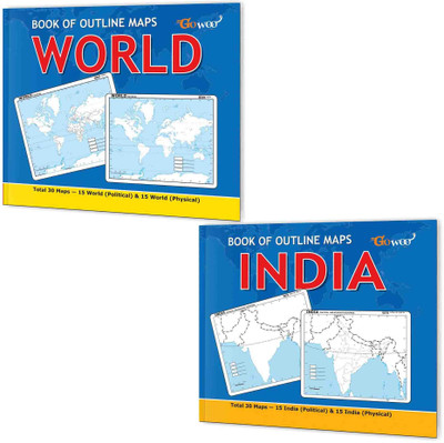 BOOK OF OUTLINE MAPS INDIA And BOOK OF OUTLINE MAPS WORLD|Combo Of 2 Maps|Mapping India And The World An Outline Maps Book(Paperback, GOWOO)
