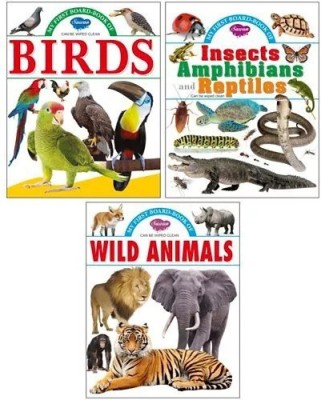 Birds, Insects, Amphibians And Reptiles And Wild Animals Board Book For Kids : Kids Board Book, Learning Book For Kids, Board Book For Children | Combo Of 3 Board Books For Kids(Hardcover, Sawan)