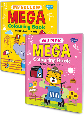 My Pink Mega Colouring Book And My Yellow Mega Colouring Book , Set Of 2(Paperback, sawan)