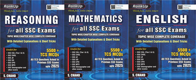 Rankup English, Reasoning,math Combo For All Ssc Exam 5500+ Tcs Mcq 2025(Paperback, S CHAND)