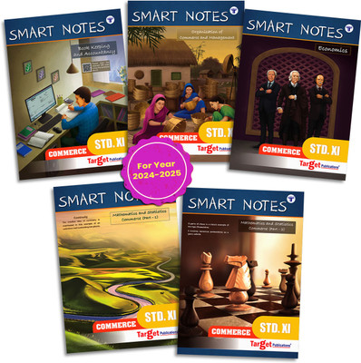 Std 11 Commerce Books | Economics, OC, BK, Maths 1 And 2 | Smart Notes | FYJC Commerce Guide | Maharashtra State Board | Based On Std 11th New Syllabus | Set Of 5 Books(Paperback, Target Publications)