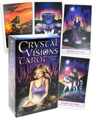 Honch 78 Pieces Crystal Visions Tarot Cards Decks for Beginners With Guide Book(Multicolor)