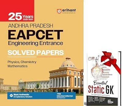 Andhra Pradesh EAPCET Engineering Entrance Solved Papers | 25 Years (2025–2001) | Physics, Chemistry & Mathematics | Most Authentic Explanatory Solutions | Latest 2026 Edition | English Medium & STATIC GK(Paperback, Lochan Chandra Gupta) Andhra Pradesh EAPCET Engineering Entrance Solved Papers | 25 Years (2025–2001) | Physics, Chemistry & Mathematics | Most Authentic Explanatory Solutions | Latest 2026 Edition | English Medium & STATIC GK(Paperback, Lochan Chandra Gupta)