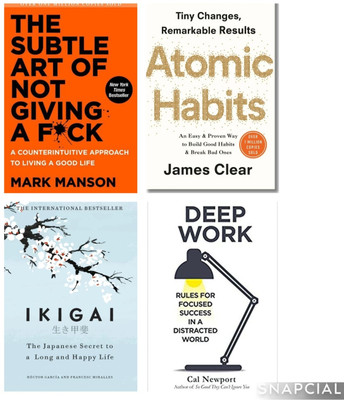 Generic Set. Deep Work. Atomic Habit. Ikigai. The Subtle . Combo Set Of 4 Books(Paperback, Self help)