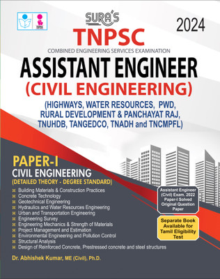 SURA`S TNPSC Assistant Engineer Civil Engineering Paper I Exam Book Guide In English Medium 2024(Paperback, Dr.Abhishek Kumar M.E(Civil), Ph.D.)