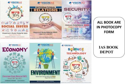 VISION IAS MAINS 365 Security,International Relations, Economy,Science Technology,Environment & Social Issues General Studies Classroom Study Material From Aug 2022 May 2023 Set Of 6 Books English Photocopy 2024(Paperback, VISION IAS)