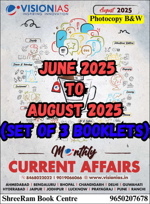 Vision IAS Monthly Magazine Current Affairs JUNE 2025 To AUGUST 2025 Latest | Set Of 3 Booklets | English Medium | For UPSC Civil Services Preparation 2025-26 | Photocopy B&W(Paperback, Vision IAS)