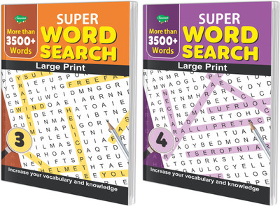 Set Of 2 Super Word Search - 3 &4 : The Ultimate Word Search Collection(Large Print)(Paperback, Sawan)