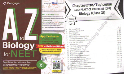 Cengage A To Z Biology For Neet, ( For Class - 11, ) With Chapterwise / Topicwise Daily Practice Problems (Dpp) Set Of Two Books(Paperback, CENGAGE EXPERT TEAM)