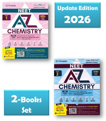 Cengage NEET A To Z – Chemistry, Part-1 + Part-2 [Set Of 2 Books ] With FREE 38 Year's NEET PYQs On Cengage Digital - For New Edition 2026 Exam(Paperback, Cengage Neet Expeart Team)