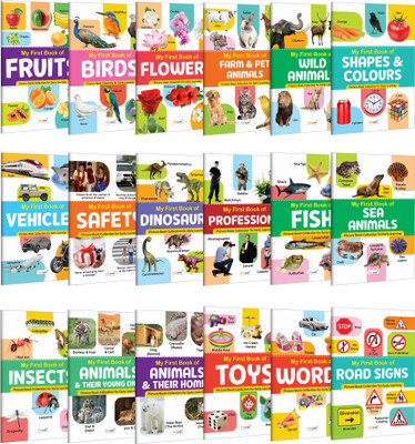 My First Book Of Fruits, Birds, Flowers, Farm & Pet Animals, Wild Animals And More :- First Knowledge Books, Toddler Discovery Books, Early Learning Books | Pack Of 18 Books(Paperback, GOWOO)