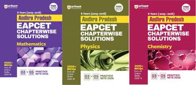 Arihant Andhra Pradesh EAPCET Combo Mathematics-Physics-Chemistry Chapterwise Solutions | 8 Years (2025–2018) Online Shifts | 2500+ MCQs With Explanatory Answers | 3 Offline + 5 Online Practice Sets For 2026(Paperback, Arihant team) Arihant Andhra Pradesh EAPCET Combo Mathematics-Physics-Chemistry Chapterwise Solutions | 8 Years (2025–2018) Online Shifts | 2500+ MCQs With Explanatory Answers | 3 Offline + 5 Online Practice Sets For 2026(Paperback, Arihant team)