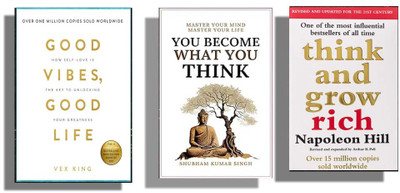 Arushibooks Combo: Best 3 Motivation Books Set Good Vibes Good Life & You Become What You Think & Think And Grow Rich ( English )(Paperback, King, Shubham K. Singh, Napoleon Hill)
