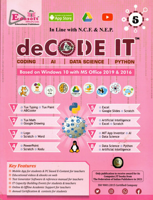 Decode IT, Coding, AI, Data Science, Python, Edusoft For Class-5(Paperback, Edusoft Team)