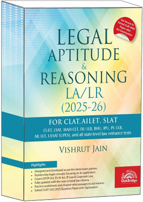 Legal Aptitude & Reasoning (LA/LR) For CLAT, AILET, SLAT And Other Law Entrance Tests Is A Comprehensive Book On Legal Reasoning Designed For Law Entrance Exam Preparation. [EDITION 2025](Paperback, Vishrut Jain)