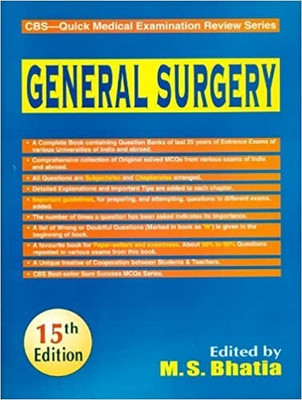 General Surgery- Cbs Quick Medical Examination Review Series, 15 E(Paperback, M.S. Bhatia)