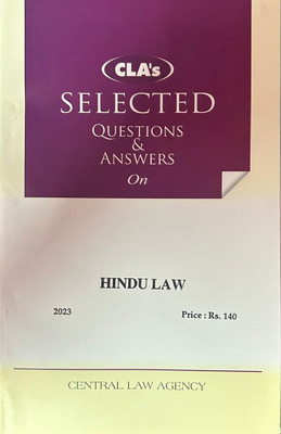 CLA’s Selected Questions And Answers On Hindu Law(paperpack, Central law agency)