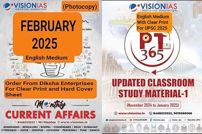 Vision IAS Current Affairs February 2025 And PT 365 Updated Part-1 English Medium Photocopy With Clear Print And Hard Cover Sheet(SPIRAL, VISION IAS)