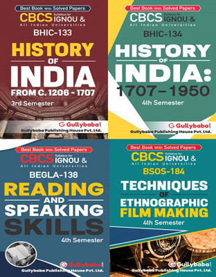 BHIC-133 History Of India From C.1206 - 1707 BHIC-134 History Of India: 1707-1950 BEGLA-138 Reading And Speaking Skills BSOS-184 Techniques Of Ethnographic Film Making(Paperback, GPH Expert) BHIC-133 History Of India From C.1206 - 1707 BHIC-134 History Of India: 1707-1950 BEGLA-138 Reading And Speaking Skills BSOS-184 Techniques Of Ethnographic Film Making(Paperback, GPH Expert)
