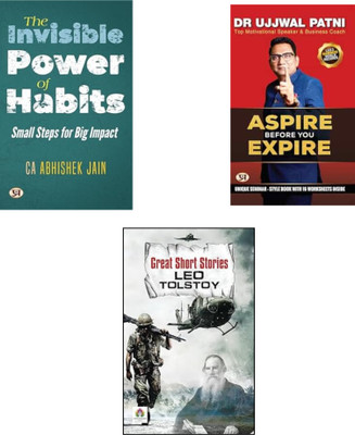 Life Lessons & Literary Legacy: A Journey Through Habits, Hope & Humanity ( The Invisible Power Of Habits : Small Steps For Big Impact + Aspire Before You Expire + Great Short Stories - Leo Tolstoy) Self-Improvement Books | Habit Change Strategies | Dr. Ujjwal Patni Inspiration | Personal Developmen