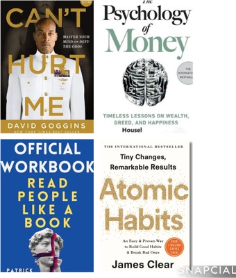 Generic. Red People + Atomic Habits + The Psychology Of Money + I Can't Hurt Me. Combo Set Of 4 Books(Paperback, Self help)