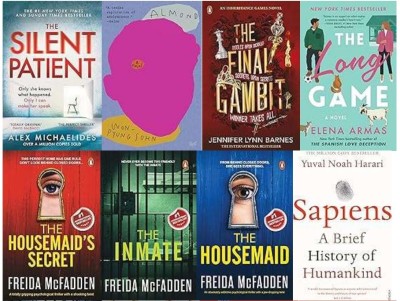 Sapiens + The Housemaid + The Inmate + The Housemaid's Secret
+ The Long Game + The Final Gambit + Almond + The Silent Patient (8 Books)(Paperback, Combo)