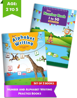 English Alphabet Writing Book For Kids And Number Book 1 To 50 | ABCD Capital And Small Letter Practice Activities For Nursery Children |1 To 50 Writing Practice Of Numbers With Activities | Pack Of 2(Paperback, Content Team at Target Publications)