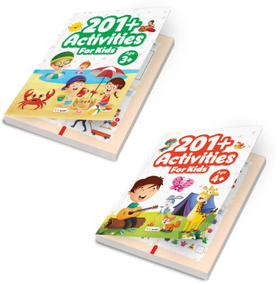 201+ Activities For Kids Age 3 And 4+ : Interactive Fun Books For 3+, Learn Through Play Activity Books, Tracing And Matching Games Book, All In One Activity Book | Combo Of 2 Activity Books(Paperback, GOWOO)
