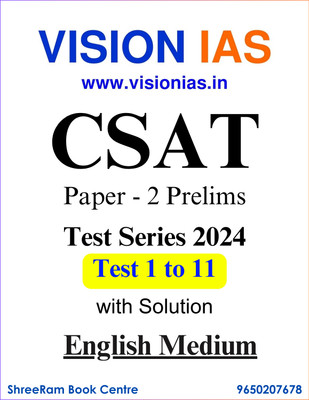 Vision IAS CSAT (Paper-2) Prelims Test Series 2024 | Test 1 To 11 With Solutions | English Medium | Photocopy (Staple Bound, Vision IAS)(Paperback, Vision IAS)